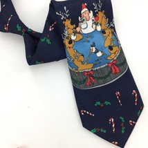 Yule Tie Greetings Santa Candy Cane Reindeer Christmas Necktie Tie #XO-148 New - £13.37 GBP