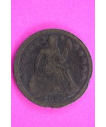 1855 P Seated Liberty Dime Exact Silver Coin In Pics Scarce Semi Key Dat... - $49.24 CAD