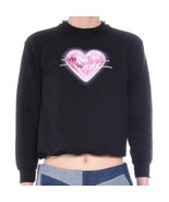 Mimi Wade Heart Palpatation Crewneck Long Sleeve Sweater Black Size Smal... - $150.44 CAD