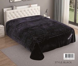 Flowers Black Color Number One Embossed Plush Blanket Softy And Warm King Size - £54.52 GBP