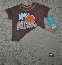 Boys Shirt &amp; Shorts 2 Pc Carters Short Sleeve  Moms All Star Basketball-... - £6.30 GBP