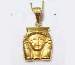 Egyptian Handmade Goddess Hathor the Divine Feminine 18K Gold Pendant 2.4 Gr - $336.65