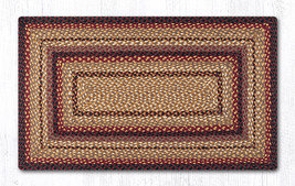 Earth Rugs RC-371 Blk Cherry Chocolate Cream Oblong Braided Rug 27 In. X 45 In. - £54.43 GBP
