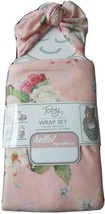 New Toby Fairy Nyc Floral Baby Headband &amp; Wrap Set Cute Pink Newborn Swaddle Nwt - £15.30 GBP