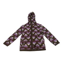 Old Navy Toddler Girls Fleece Heart Print Brown/Pink Hooded Jacket Size 3T - $14.00