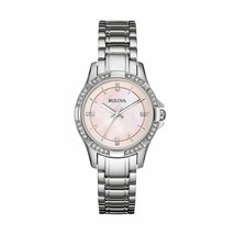 NEW* Bulova Women&#39;s 96L206 Quartz Crystals Pink Mother of Pearl Dial 30mm Watch - £83.93 GBP