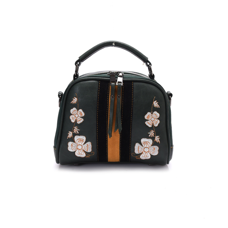 National Floral Embroidery Shell Top-handle Bags Vintage Ladies Handbags Women M - $55.24