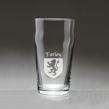 Farley Irish Coat of Arms Pub Glasses - Set of 4 (Sand Etched) - £54.81 GBP