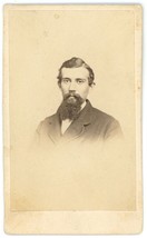 CIRCA 1870&#39;S CDV Featuring Handsome Rugged Man With Goatee Beard Wearing... - £9.64 GBP