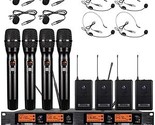 Frequency B Wireless Microphone System 8 Channel Microphone Uhf 4 Handhe... - $554.99