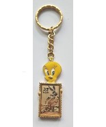 Looney Tunes Stamp Collection Tweety Metal Keychain New 2 1/2&quot; x 1&quot; A1-16 - £10.38 GBP