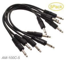 5-Pack 6-Inch 3.5Mm Mono Ts Audio Male To Male Molded Short Black Jumper... - $20.99
