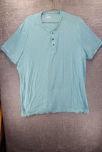 APT. 9 Women&#39;s Top Teal-Blue Short Sleeve Stretch Shirt Blouse Button XXL - £3.38 GBP