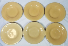Set of 6 Pottery Barn Sausalito Rimmed Bowls Gold Amber Mustard - £30.99 GBP