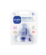 New MAM Size 1 Slow Flow Bottle Nipple 0+ Months 2 Pack - $6.92