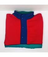 Vintage 80s / 90s Eddie Bauer Snap Colorblock Mens Large Pullover Red Te... - £30.11 GBP