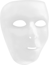 Dazzling White Full Face Plastic Mask (6.25&quot; X 7.75&quot;) - 1 Pc - Perfect for DIY P - $14.49