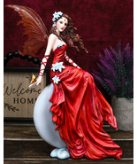 Ebros Nene Thomas Celestial Cupid Moon Crimson Wedding Fairy In Red Gown... - $109.34 CAD