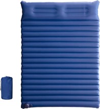 Camping Sleeping Pad Self-Inflating Air Mattress With Built-In, Double, Navy. - £47.12 GBP