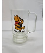 Vintage Walt Disney Productions Winnie the Pooh Clear Glass Footed Mug 5.5” - £15.93 GBP