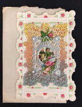 Valentine Card Antique Victorian Diecut Cutwork Paper Lace German Dresde... - $28.34