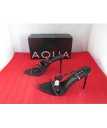 Aqua Mandy Wrapping Ankle Straps  Heeled Sandals $118 - US Size 9 - Blac... - $47.37 CAD