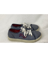Tommy Hilfiger Glam Bonnie Striped Blue White Sneakers Casual Shoes Kids... - $14.22 CAD
