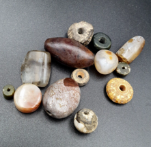 Ancient Islamic- Roman Era pre Colombia Beads Lot 13 Beads JADE, Agate, jasper, - £91.33 GBP