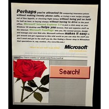 Microsoft Print Ad Vintage 90s Internet Explorer Windows 95 Frontpage Roses - £7.84 GBP