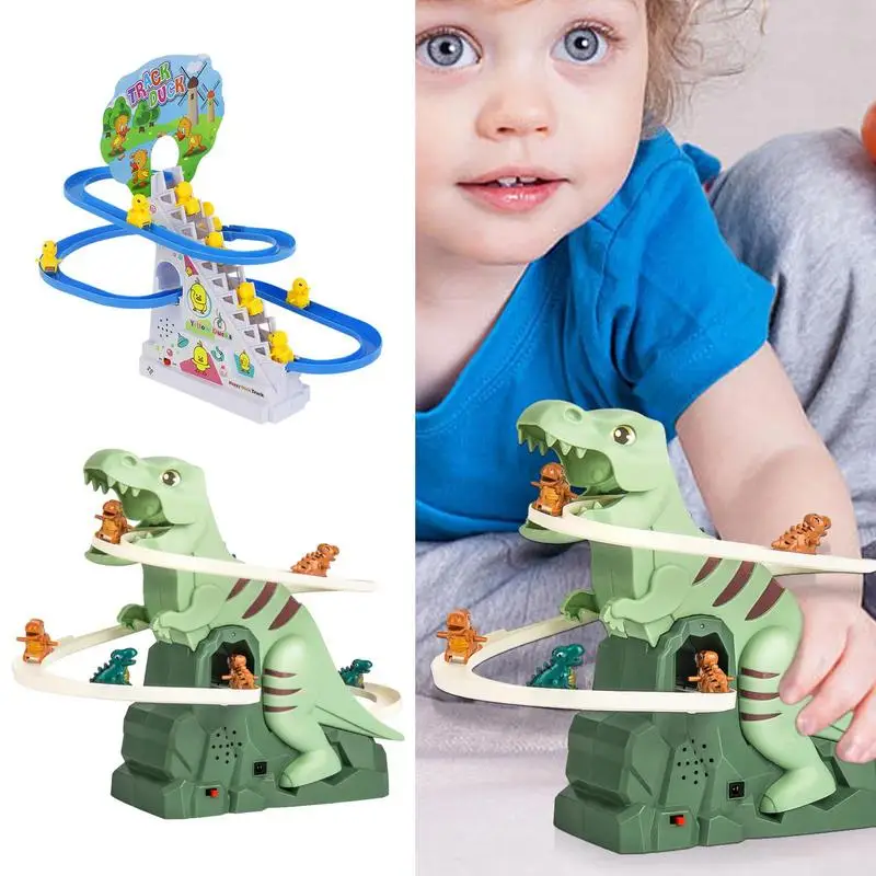 Electric Climbing Stairs Toy Small Ducks with Lights &amp; Music cute roller coaster - £15.22 GBP+