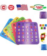 Family-Friendly Shutter Slide Bingo Cards - 5 Multi-Color Extra Thick Set - $350.61 MXN