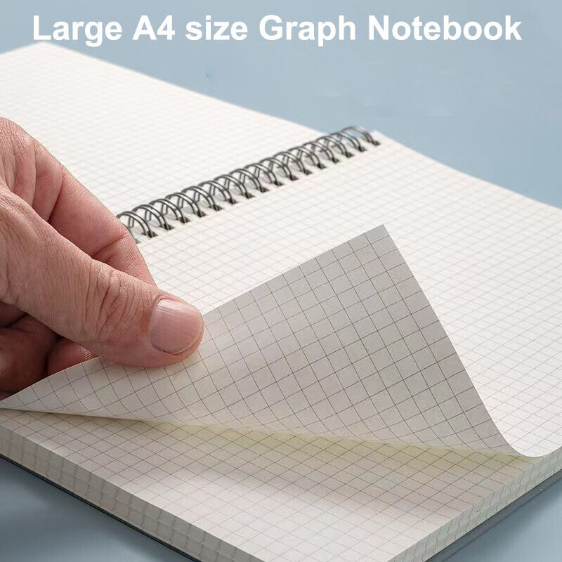 Large A4 Size Transparent Cover Graph Paper Spiral Notebook 160 Pages 8.... - $23.38