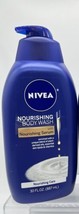 NIVEA Nourishing Care Body Wash Nourishing Serum &amp; Pump Moisturizer HUGE 30 oz - £4.63 GBP