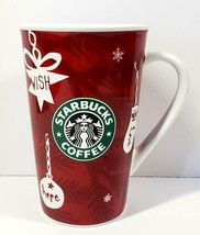 Holiday 2009 Red Starbucks New Bone China Christmas 16 oz Coffee Mug Cup - £11.46 GBP