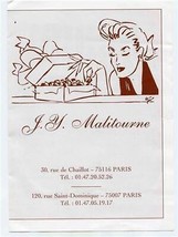 J Y Malitourne Candy &amp; Macarons Brochure Paris France  - £13.99 GBP