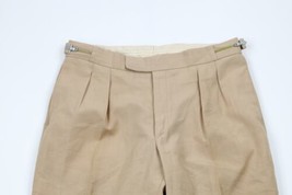 Vtg 40s 50s Streetwear Mens 32x33 Distressed Side Buckle Rayon Gabardine Pants - £101.19 GBP