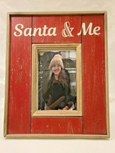 Foreside Home and Garden 4&quot; x 6&quot; Santa &amp; Me Photo Frame Rustic Red Wood ... - £27.96 GBP