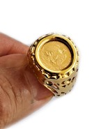  Dos Pesos gold coin ring in 14k yellow gold one of a kind design setting - $1,066.81 CAD+