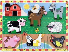 Melissa &amp; Doug Chunky Toy Puzzle Farm Animals Pig Horse Cow Age 2+ New Sealed - £6.82 GBP