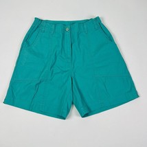 Woolrich Womens Chino Shorts Petites Size 10 Teal Green Stretch - $18.99