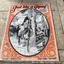 Just Like A Gipsy Gypsy Piano Sheet Music 1919 Simons Bayes Love Song Vi... - $11.26