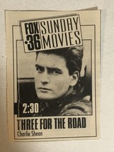 1991 Three For The Road Vintage Movie Print Ad Charlie Sheen Tpa26 - £4.69 GBP