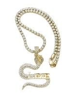 New Iced Slime Pendant 3mm/16&quot;,18&quot;,20&quot; Rhinestone Chain Hip Hop Necklace RC3766 - £11.79 GBP+