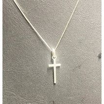 Delicate 925 Sterling Silver And Colorless Gems Cross Pendant Necklace Sky - €28,80 EUR