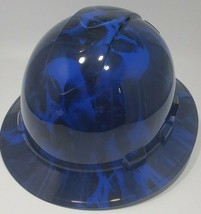 New Full Brim Hard Hat Custom Hydro Dipped CANDY BLUE MELTING SKULLS. FR... - £51.83 GBP
