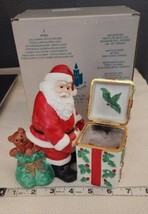 Vintage PartyLite Candles JOLLY SANTA Porcelain Votive Trinket Holder P7251 - £9.51 GBP