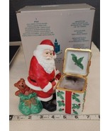 Vintage PartyLite Candles JOLLY SANTA Porcelain Votive Trinket Holder P7251 - $16.37 CAD