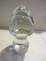 Murano Art Glass Controlled Bubble Mushroom Paperweight - $32.92