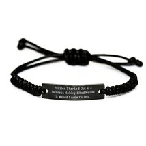 Useful Puzzles Black Rope Bracelet, Puzzles Started Out as a Harmless Hobby. I H - £17.19 GBP