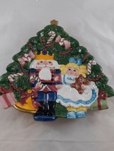 Vintage Fitz and Floyd nutcracker Candy dish Christmas Tree Clara and King - £19.40 GBP